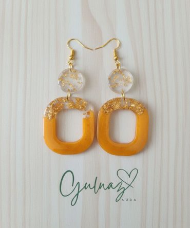 Sunset Glow Geometric Resin Earrings